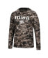 Фото #2 товара Men's Black Iowa Hawkeyes Mossy Oak SPF 50 Performance Long Sleeve Hoodie T-shirt