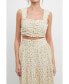 ფოტო #2 პროდუქტის Women's Ruched Bandeau Laced Floral Top