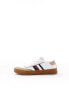 Tommy Hilfiger Court trainers in white and beige with gum sole