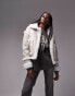 Фото #2 товара Topshop Tall faux shearling cropped car coat in white