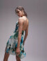 Фото #4 товара Topshop sheer drape mini dress in blurred blue floral