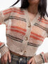 Фото #3 товара Topshop knitted stripe sheer knit cardigan in multi