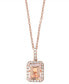 ფოტო #4 პროდუქტის EFFY® Morganite (1-1/5 ct. t.w.) & Diamond (1/4 ct. t.w.) 18" Pendant Necklace in 14k Rose Gold