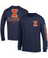 Фото #2 товара Men's Navy Illinois Fighting Illini Team Stack Long Sleeve T-shirt