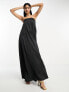 Фото #2 товара ASOS DESIGN satin bandeau trapeze maxi dress in black
