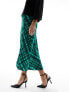 French Connection Dani check midi skirt in dark green