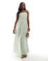 Фото #1 товара In The Style linen blend bandeau maxi dress in sage green