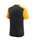 Фото #2 товара Men's Heathered Black, Heathered Gold Pittsburgh Steelers Color Block Team Name T-shirt
