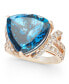 Фото #6 товара Deep Sea Blue Topaz (9 ct. t.w.) & Nude Diamonds (1-3/4 ct. t.w.) Ring in 14k Rose Gold