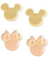 ფოტო #2 პროდუქტის Children's 2-Pc. Set Mickey & Minnie Stud Earrings in 18k Gold- & 18k Rose Gold-Plated Sterling Silver
