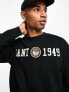 Фото #1 товара GANT 1949 crest logo applique relaxed fit sweatshirt in black