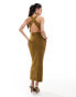 Фото #3 товара ASOS DESIGN bandage under bust cut out detail racer midi dress in bronze