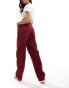 Фото #2 товара ASOS DESIGN dad jeans with self belt in burgundy