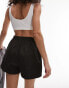 Topshop nylon super mini runner short in black