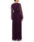 Фото #4 товара Petite V-Neck Side-Beaded Long-Sleeve Gown