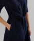 ფოტო #3 პროდუქტის Petite Linen Fit & Flare Shirtdress