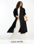 Фото #1 товара ASOS DESIGN Petite oversized dad coat in black pinstripe