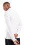 Фото #4 товара BOSS Orange Passerby long sleeve polo in white