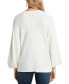 ფოტო #2 პროდუქტის Women's Rib-Knit Bubble Sleeve Long Sleeve Sweater