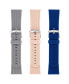 Фото #2 товара Navy, Gray and Light Pink Woven Silicone Band Set, 3 Piece Compatible with the Fitbit Versa and Fitbit Versa 2