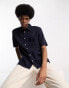 Фото #1 товара Weekday randy short sleeve shirt in navy