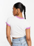Фото #2 товара Levi's Ringer cropped t-shirt in white/purple with chest logo