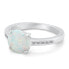 Charming silver ring with opal and zircons RI107W
