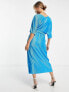 Фото #3 товара Y.A.S plisse wrap midi dress in blue