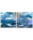 Фото #1 товара Glistening Tide A B Frameless Free Floating Tempered Glass Panel Graphic Abstract Wall Art, 38" x 38" x 0.2"