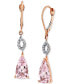 Фото #1 товара Pink Amethyst (3-3/8 ct. t.w.) & Diamond (1/6 ct. t.w.) Leverback Drop Earrings in 14k Rose Gold