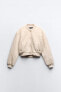 Faux suede padded bomber jacket