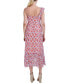 Фото #2 товара Women's Printed Hi-Low Ruffled Faux-Wrap Dress