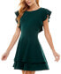 ფოტო #3 პროდუქტის Juniors' Ruffle-Sleeve Fit & Flare Dress