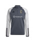 Фото #1 товара Men's Gray Columbus Crew 2024 On-Field AEROREADY Quarter-Zip Training Top