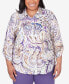 ფოტო #1 პროდუქტის Plus Size Charm School Drama Paisley Top