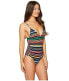 Stella McCartney Women's 176755 Stripe One-Piece Swimsuits Multi Color Size L