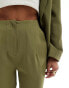 Фото #2 товара Miss Selfridge Petite high waist cigarette trouser in khaki