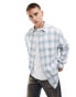 ASOS DESIGN 90s oversized check shirt in blue Синий, XL - Chest 44 - фото #1