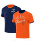 Фото #3 товара Men's Darius Rucker Collection by Navy, Orange Detroit Tigers Two-Way Ringer Reversible T-shirt