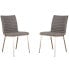 Фото #2 товара Café Brushed Stainless Steel Dining Chair in Gray Artificial leather with Walnut Back - Set of 2