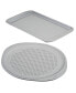 Фото #1 товара Nonstick Bakeware Perforated Pizza Pan and Baking Sheet Set, 2-Piece, Light Gray