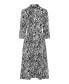 Фото #3 товара Women's 3/4 Sleeve Zebra Print A-Line Midi Shirt Dress