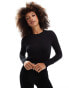 ASOS 4505 Icon seamless rib long sleeve top in black