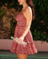 ფოტო #3 პროდუქტის Women's Red Sleeveless Square Neck Polka Dot Mini Beach Dress