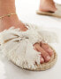 Фото #4 товара ASOS DESIGN Wide Fit Jem bow espadrille mule sandals in natural