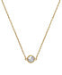 Фото #13 товара De Beers Forevermark diamond Bezel Pendant Necklace (1/10 ct. t.w.) in 14k White or Yellow Gold, 16" + 2" extender