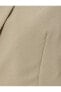 Crop Blazer Ceket Düğmeli Dikiş Detaylı Cepli Modal Karışımlı