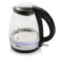 Фото #1 товара Электрический чайник Domo Elektro DO9218WK - 1.2 л - 2200 Вт - Черный - Серебристый - Стекло - Нержавеющая сталь - Индикатор уровня воды - Фильтр