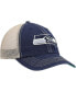 Фото #4 товара Men's College Navy, Natural Seattle Seahawks Trawler Trucker Clean Up Snapback Hat