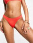 Weekday Ava high waist bikini bottom in shiny red